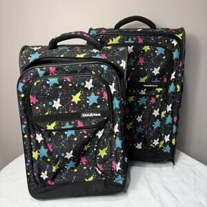 Yak Pak luggage Multicolor Star and splash Rolling Suitcase set.